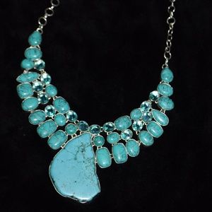 Giant Turquoise Nugget Sterling Silver Necklace